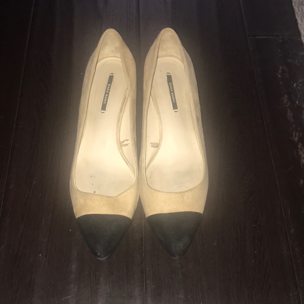 Zara nude block heel